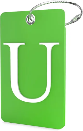 Miniatura 65 de Shacke Etiquetas iniciales sin privacidad para maleta y equipaje con bucle de metal, Verde