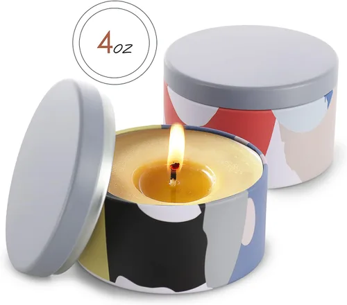 Miniatura 2 de Hearth & Harbor Tarros de vela de lata para hacer velas, contenedores de velas de bricolaje con tapas, tarros de velas de metal, almacenamiento