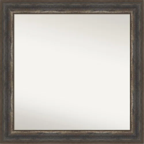 Miniatura 110 de Amanti Art Espejo de baño marrón para sobre el fregadero, 25 x 25 pulgadas, hecho a medida, espejo de tocador cuadrado marrón medio, marco de madera