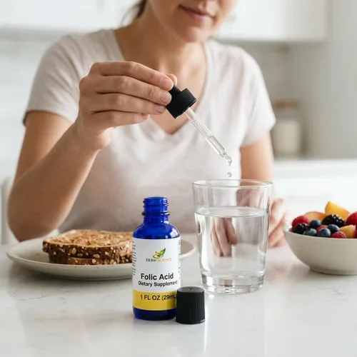 Miniatura 6 de Suplementos líquidos de vitamina B9 ácido fólico – VIT B gotas para el cerebro y la función digestiva, apoyo hepático – sin gluten, sin OMG, vegano