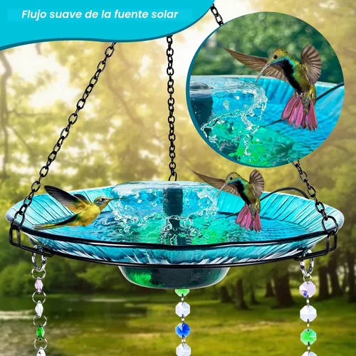 Miniatura 5 de HEADAK LIFE Comedero para Colibríes y Baño para Pájaros al Aire Libre 2-en-1 para Pájaros Pequeños - Fuente de Baño para Colibríes con 3 Macetas