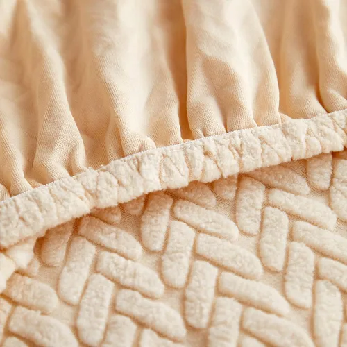Miniatura 6 de vctops Funda de sofá de jacquard suave, funda elástica para sofá, funda elástica para sofá, parte inferior elástica, protector de muebles Beige