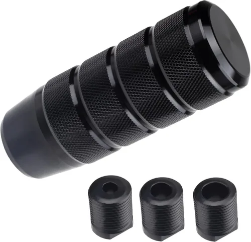 ecocstm Pomo de palanca de cambios para automóvil, pomos de aluminio estilo palanca de cambios, perilla de palanca de cambios negra de 3.74 pulgadas