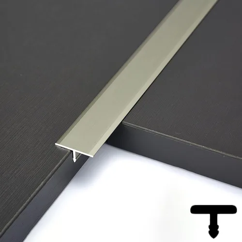Miniatura 10 de Tira de transición de suelo de moldura en T de 47.2 pulgadas / 3.9 pies, tira de cubierta de costura de umbral para pisos de cemento laminados