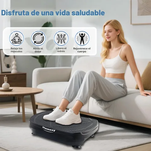 Miniatura 4 de Homesy Vibration Plate Exercise Machine, Vibrating Plate for Lymphatic Drainage, Full Body Shake Platform Board for Home Fitness and Fat Burning