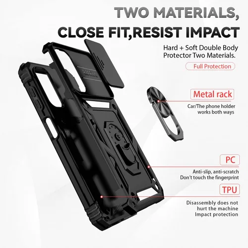 Miniatura 7 de Funda para Samsung Galaxy A14 5G con cubierta deslizante para cámara y protector de pantalla HD [grado militar de 16 pies probada en caídas] Soporte