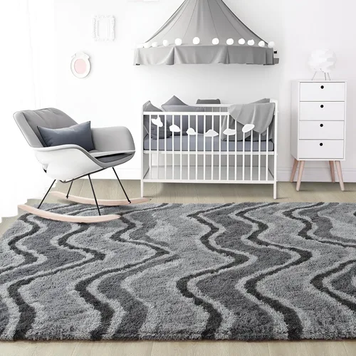 Miniatura 7 de Noahas - Alfombras mullidas de 4 x 6 pies para dormitorio y sala de estar, alfombra gruesa y peluda de color gris, alfombra de suelo antideslizante