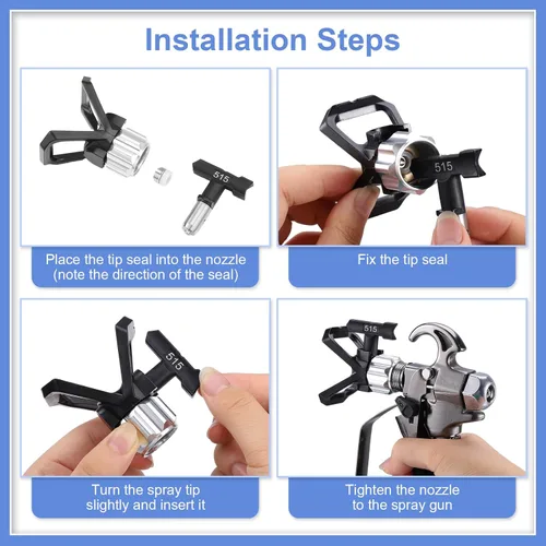 Miniatura 4 de Puntas de pulverización, 6 puntas de rociador de pintura sin aire, puntas de pulverización reversibles para máquina pulverizadora de pintura sin