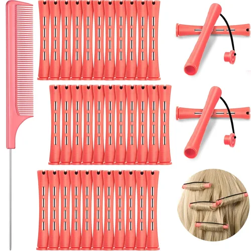 Miniatura 9 de WILLBOND - 36 piezas de varillas de onda fría para permanente de cabello, varillas de rizado con peine de cola de rata de acero para peinado