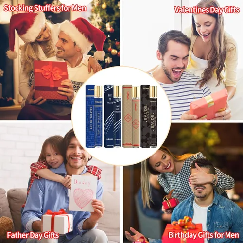 Miniatura 7 de MZANK Regalo del día del padre para marido, regalos para él, paquete de 4 colonias para hombres, perfume para él, regalos del día de San Valentín