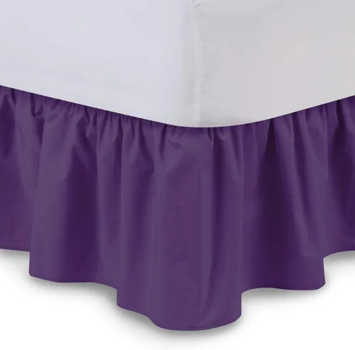 Miniatura 24 de Falda de cama con volantes (individual, color azul aguamarina) de 18 pulgadas de caída con volantes, con plataforma, 100% algodón de 800 hilos
