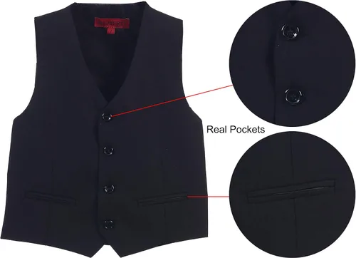 Miniatura 2 de Gioberti Chaleco de traje formal de 4 botones para niño