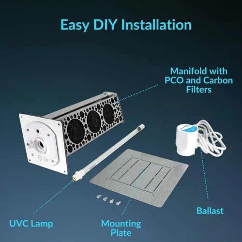 Miniatura 4 de Air Health Haven Plus - Purificador de aire HVAC Luz UV-C de 16 pulgadas, tecnología PCO y filtración de carbono, para gérmenes, compuestos