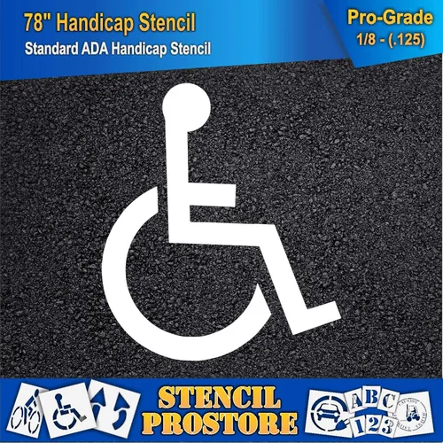 Miniatura 3 de Plantilla de estacionamiento – Plantilla ADA para discapacitados de 78 pulgadas (6 pulgadas de trazo) – 3 plantillas – 78 x 68 x 1/8 pulgadas