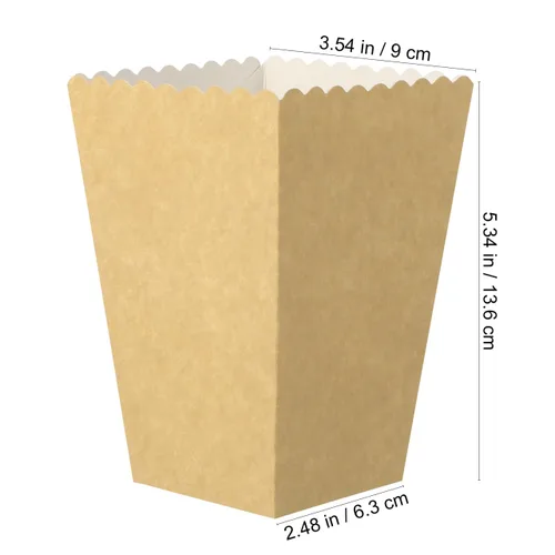 Miniatura 4 de ABOOFAN 50 cajas de papel para palomitas de maíz, bolsas de palomitas de maíz, 5.35 pulgadas de alto, soporte de papel abierto para palomitas