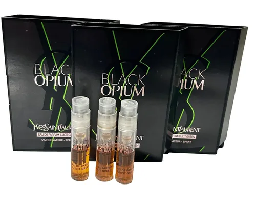 Miniatura 4 de Yves Saint Laurent YSL Black Opium EDP Muestra Perfume para mujer 1.2 ml / 0.04 oz - set de 3