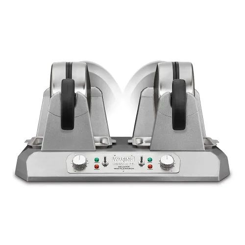 Miniatura 3 de Waring Waffles belga comercial WW250X doble lado a lado, platos de cocina antiadherentes recubiertos, produce 50 gofres por hora, 120 V, 2400 W