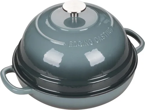 Miniatura 4 de EDGING CASTING Olla de horno holandés de hierro fundido esmaltado con tapa, horno de pan redondo para hornear pan de masa madre casero, 6 cuartos