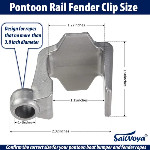 Miniatura 6 de Clips para parachoques de barco, pinzas para guardabarros de barco pontón para acoplamiento, perchas/ajustadores/clips para guardabarros de pontón