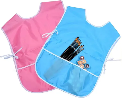 Miniatura 7 de Mudder - Delantal de pintura artística para niños, 2 piezas, resistente al agua