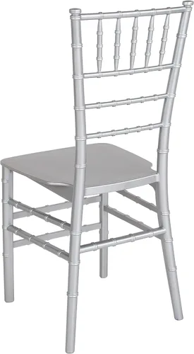 Miniatura 5 de Flash Furniture Paquete de 2 sillas Chiavari apilables de resina plateada de la serie HERCULES plateado