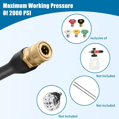 Miniatura 7 de Varita de lavado a presión 308494075 con 5 boquillas de pulverización y 1 soporte de puntas para pistola de hidrolavadora Ryobi, Portland, Husky