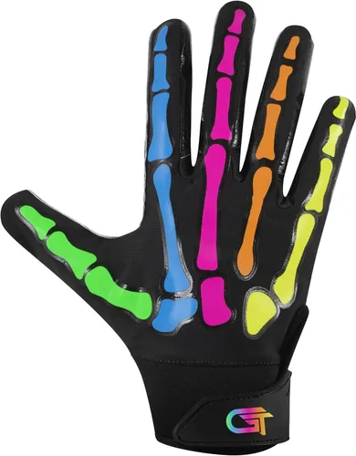 Miniatura 3 de Glorious Traders Youth Football Gloves American Wide Receiver Football Gloves for Adult Men Women & Boys with Super Sticky Silicone Grip Palms Negro