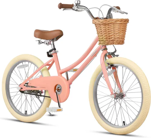 Miniatura 30 de Petimini Vintage Kids Bike for Girls, 12–20 Inch Classic Bicycle with Wicker Basket & Bell, High Tensile Steel Frame, Training Wheels (12–18”), 85%