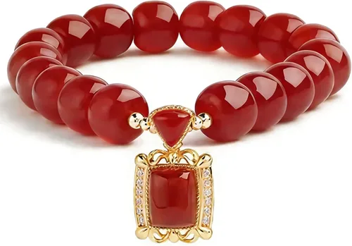 Miniatura 10 de Pulsera de la suerte para mujeres y hombres, juego de pulseras coloridas de cuentas de ágata retro, energía positiva, protección y buena fortuna