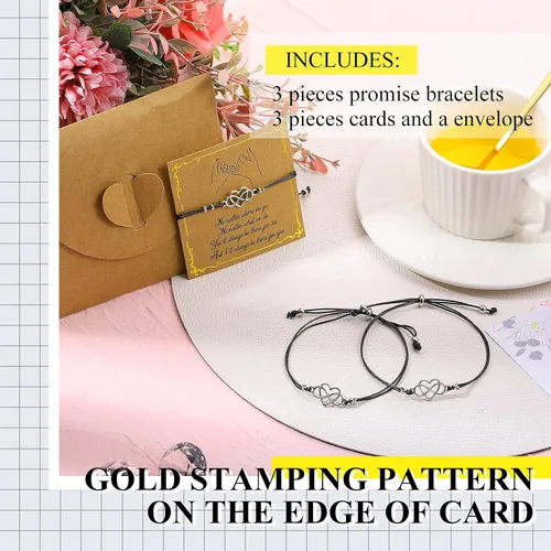 Miniatura 2 de Hicarer Pulseras de promesa, pulseras de amistad para el regreso a clases, juego de dijes a distancia para amigos, mujeres y niñas, regalo del día