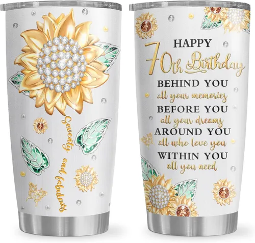 Miniatura 19 de Regalos de 65º Cumpleaños para Mujeres Vaso Térmico 20oz, Los Mejores Regalos para Mujer de 65 Años/Ella/Mamá/Abuela Taza, Decoraciones de Feliz 65º