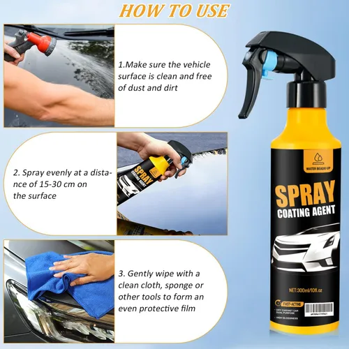 Miniatura 6 de Kit de aerosol de revestimiento nano para automóvil de 10.1 fl oz, revestimiento de cerámica nano hidrofóbico, protección de pintura automática