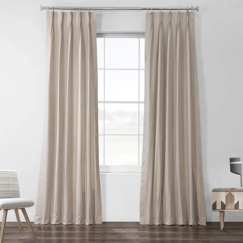Miniatura 9 de HPD Half Price Drapes PRCT-S04B-84-FP - Cortina plisada de algodón sólido (1 panel), 25 x 84 pulgadas, gris Millstone