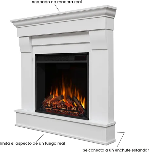 Miniatura 3 de Real Flame Chateau - Chimenea eléctrica esquinera de 41 pulgadas con repisa para sala de estar o dormitorio, calentador de inserto reemplazable