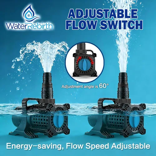 Miniatura 7 de WaterRebirth PSA8000 Bomba de agua dulce resistente, 8500 GPH 600W potente bomba sumergible/en línea, elevación extra alta de 26.3 pies