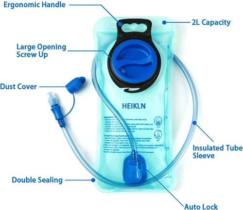 Miniatura 2 de HEIKLN Bolsa de hidratación de 1.5L-2L-3L, depósito de agua a prueba de fugas, sin BPA, bolsa de almacenamiento de agua militar, bolsa de 2L