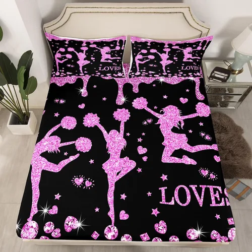 Miniatura 25 de Erosebridal Sábana bajera ajustable de gimnasia con bolsillo profundo para niñas y niños, tamaño individual, juego de ropa de cama deportiva