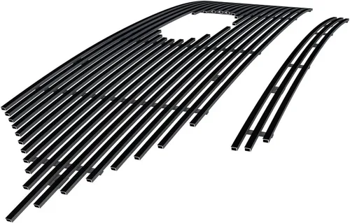 Miniatura 6 de APS Compatible con Ford Explorer 2020-2024 King Ranch & Limited y XLT parte superior principal de acero inoxidable rejilla de malla negra inserto
