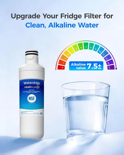 Miniatura 3 de Waterdrop Alkaline LT1000PC ADQ747935 Reemplazo para filtro de agua de refrigerador LG® LT1000P®/PC/PCS ThinQ®, LFXS26973S, LMXS28626S, LMWS27626S