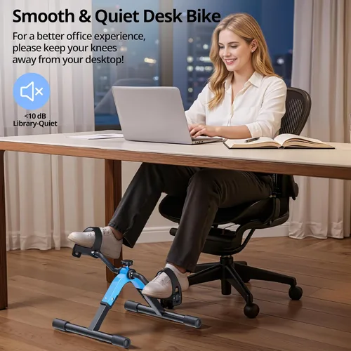 Miniatura 6 de Mini bicicleta de ejercicio con pedal plegable, bicicleta estática debajo del escritorio para entrenamiento de brazos y piernas, máquina portátil