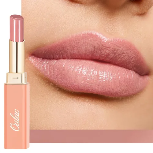 Miniatura 16 de Oulac Lápiz Labial Rosa Hidratante con Brillo - Lápiz Labial Hidratante Bálsamo Labial Tintado Brillante, Acabado Brillante Transparente Jugoso