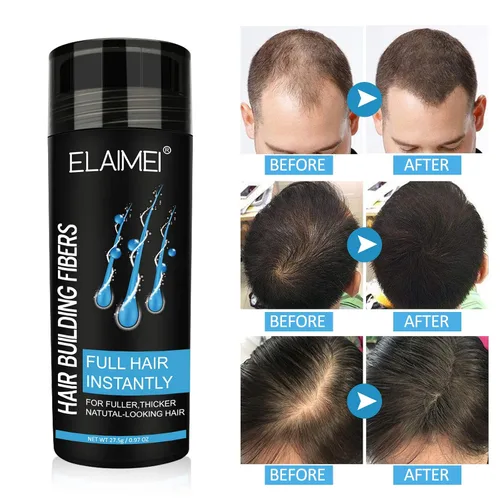 Miniatura 5 de Polvo de la línea del cabello Fibra del cabello Fibra natural del cabello Aplicar a hombres mujeres Consigue cabello grueso Oculta la pérdida