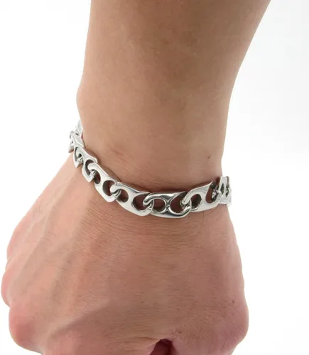 Miniatura 5 de Pulsera plana de acero inoxidable para hombre, 0.394 in, 8,2 pulgadas, Acero inoxidable, Sin gemas.
