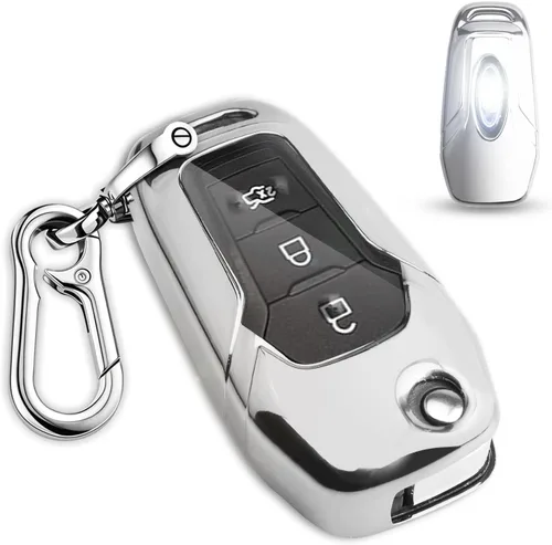 Miniatura 7 de QBUC Funda para llavero Ford, Protector de Carcasa de Llave TPU Compatible con Ford F150 F250 2015 2016 2017 2018 2019, Focus 3 Escort Kuga Everest