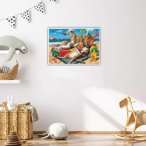 Miniatura 2 de Anatolian Puzzle - Gatos en la playa, rompecabezas de 260 piezas, #3322, marrón/a