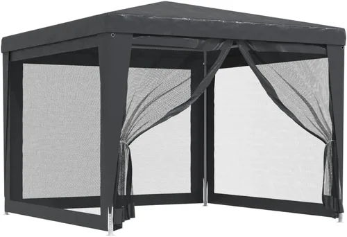 vidaXL Gazebo, Tienda de campaña con 4 paredes laterales de malla, toldo de refugio para eventos de fiesta al aire libre, pabellón de glorieta de
