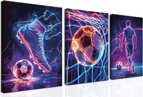 Miniatura 13 de BGFCE Arte de Lienzo de Pared para Gaming, Pinturas de Arte de Controlador de Juego con Salpicaduras de Tinta de Color, Pósteres para Estética