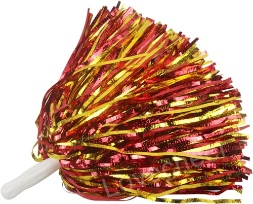 Miniatura 25 de Lovecheer 12/24 Piezas de Pompones Metálicos Pompones de Animadora Espumosos Brillantes con Mango Espíritu de Equipo Deportivo para Baile y Rosa