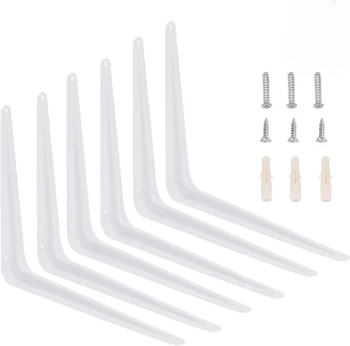 KINJOEK Paquete de 24 soportes de estante de 3 x 4 pulgadas, soportes de metal resistente para montaje en pared, estantes angulares de esquina con