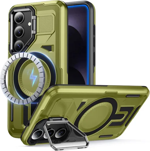 Miniatura 27 de para Samsung Galaxy S22 Ultra/S23 Ultra con MagSafe [Cubierta de cámara incorporada y soporte] [Protección de grado militar a prueba de golpes]